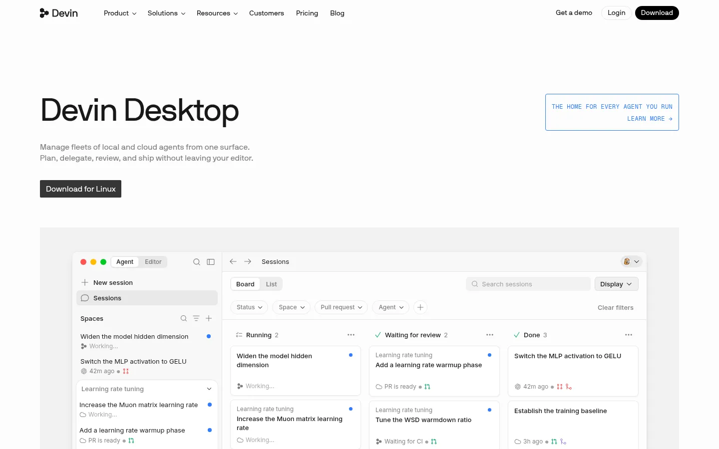 Windsurf (Devin Desktop) homepage screenshot