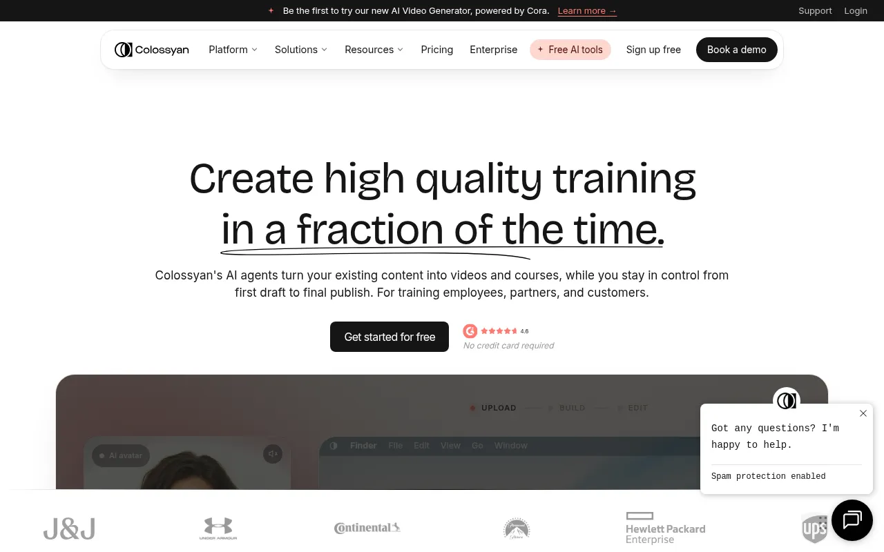 Colossyan homepage screenshot