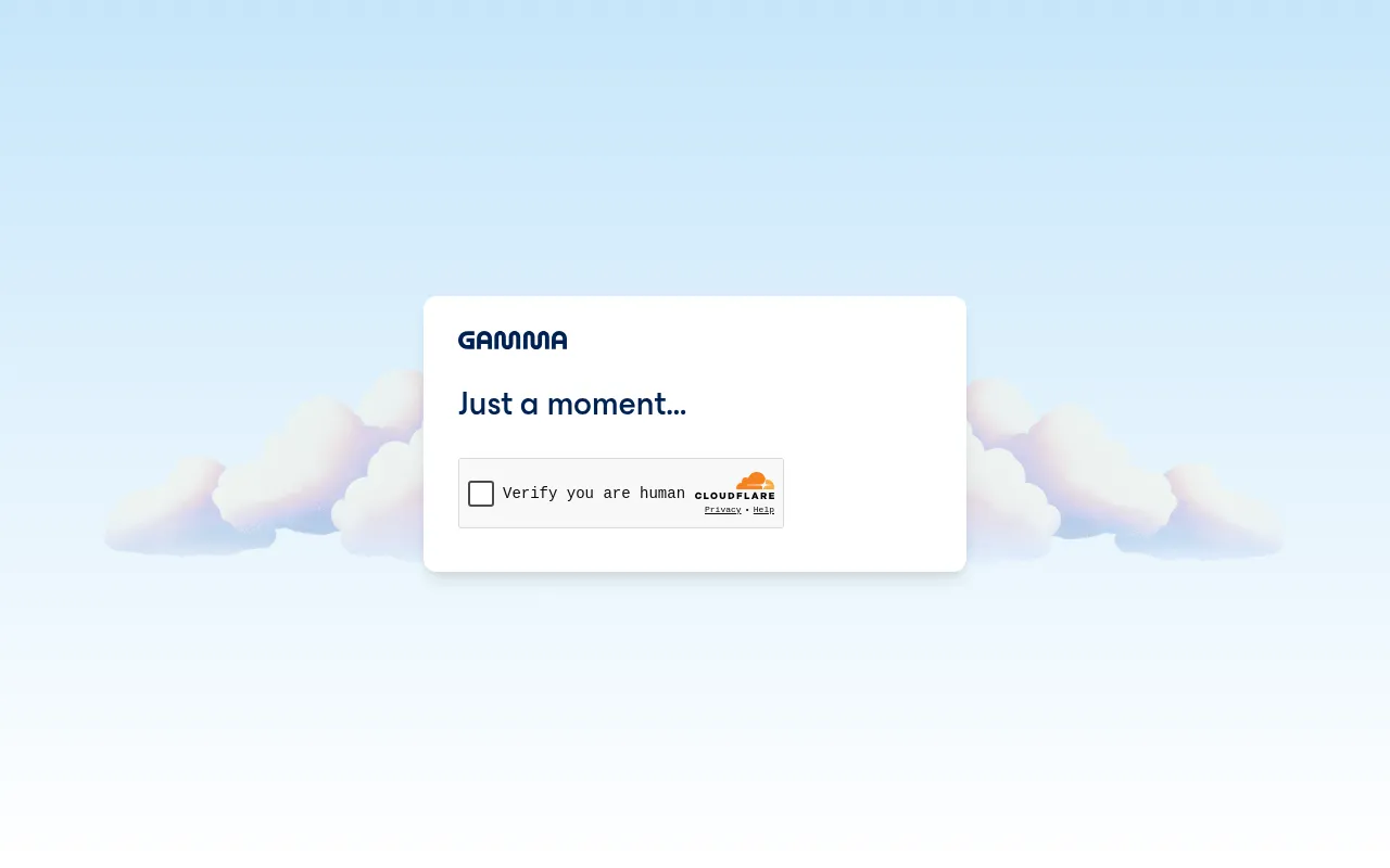 Gamma homepage screenshot