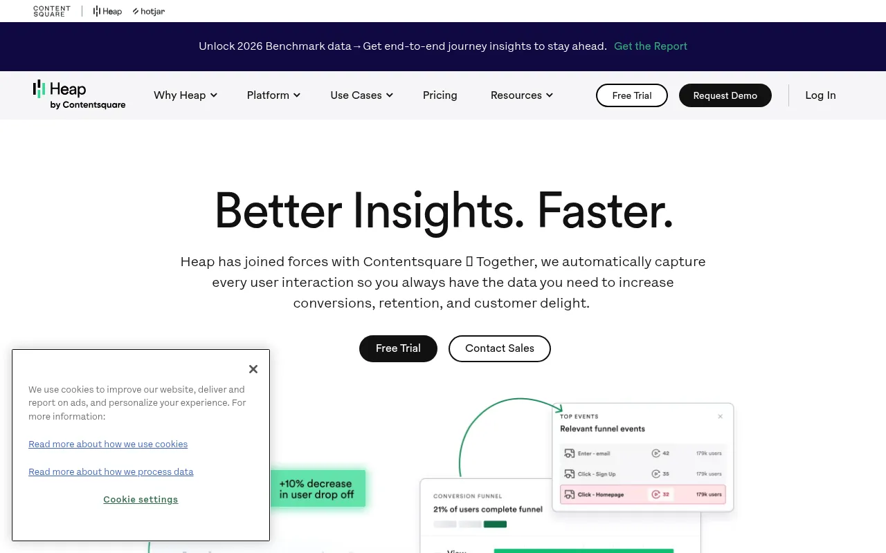 Heap homepage screenshot