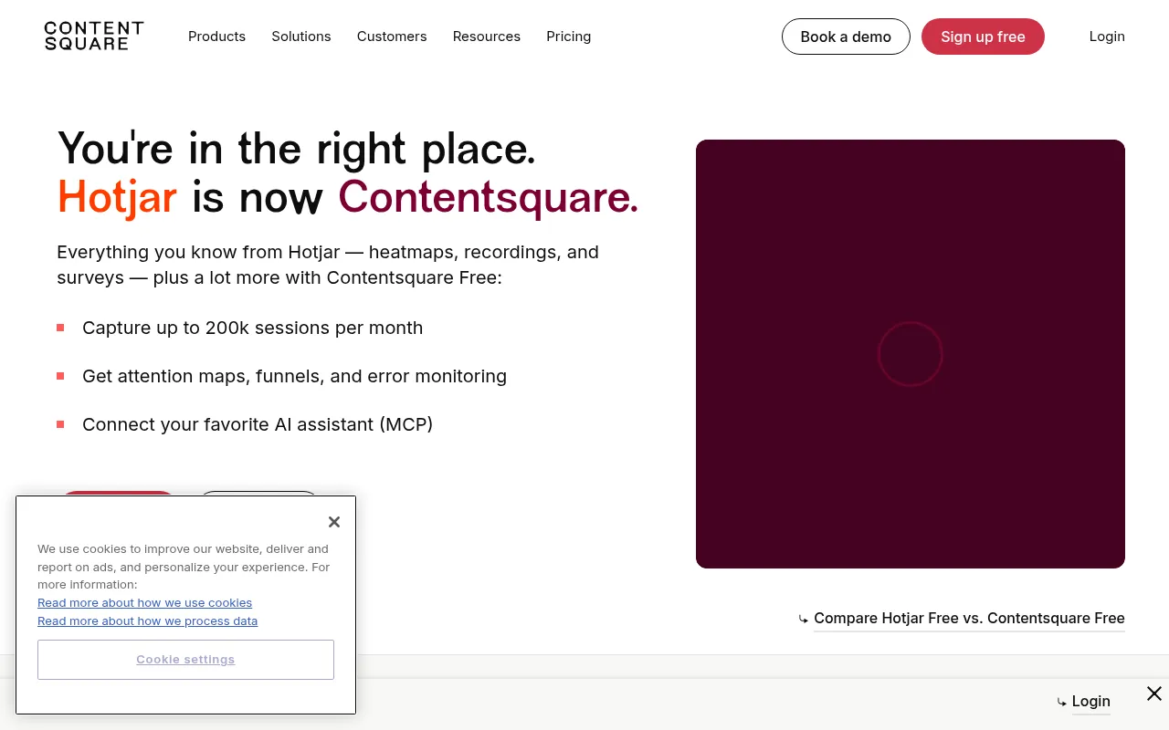 Hotjar homepage screenshot