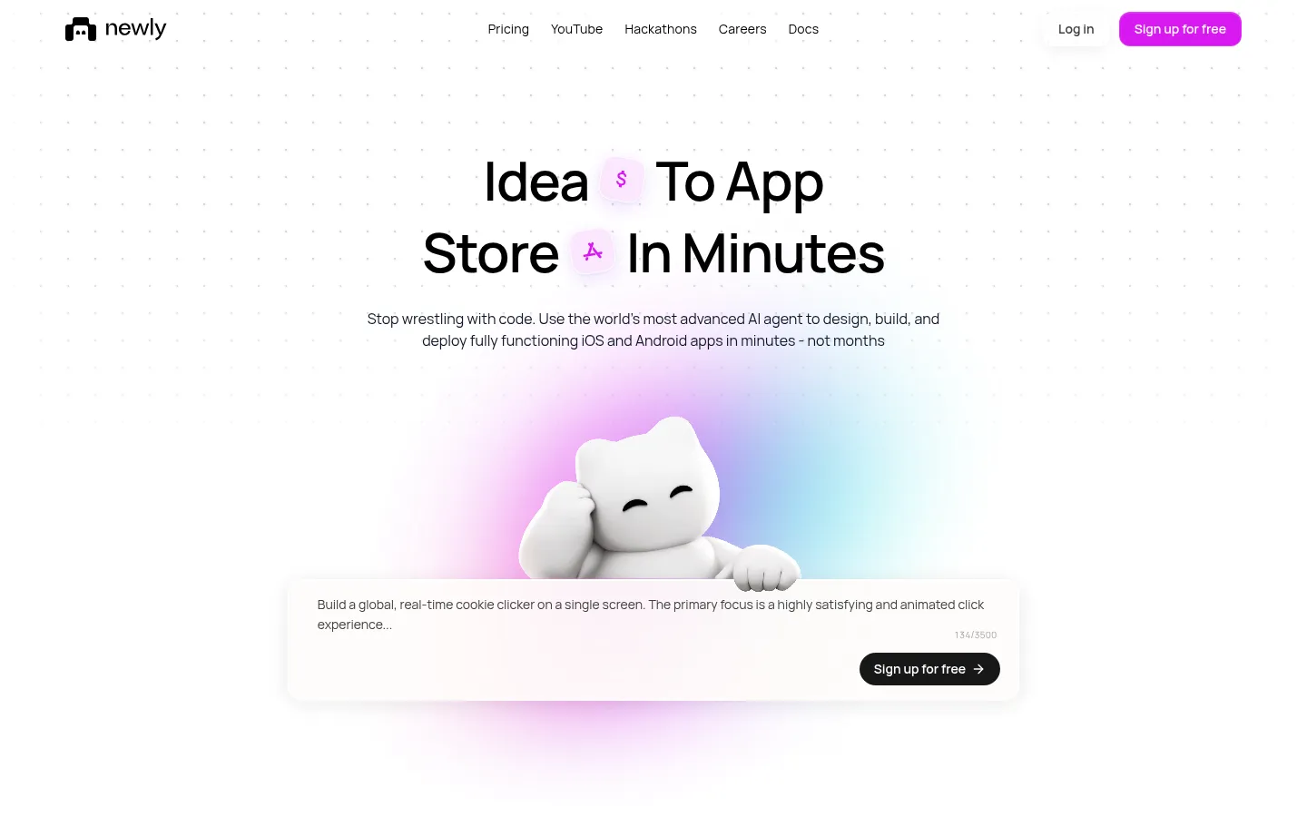 Newly homepage screenshot