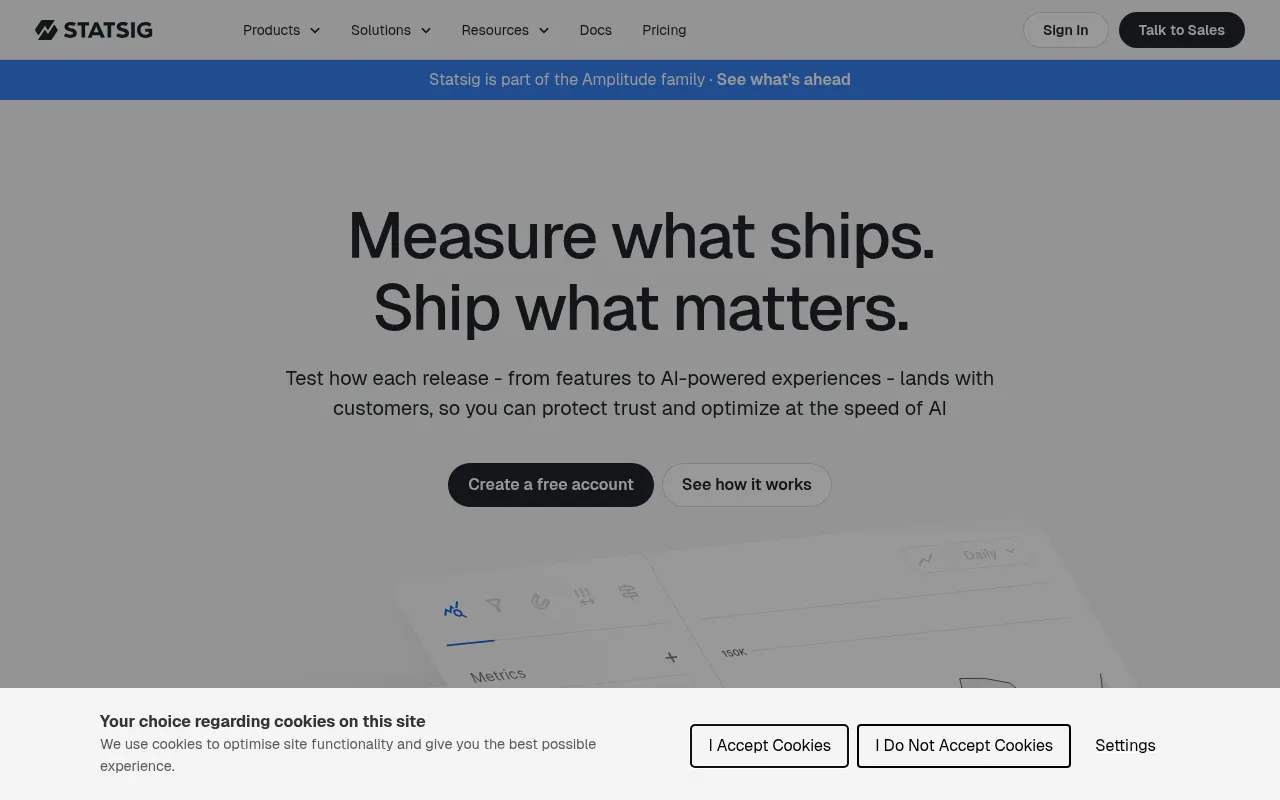 Statsig homepage screenshot